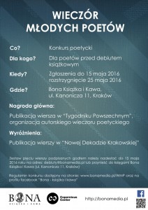 konkurs Wieczór młodych poetów - plakat