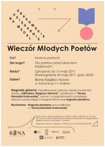 Wieczór Młodych Poetów - plakat (2017)